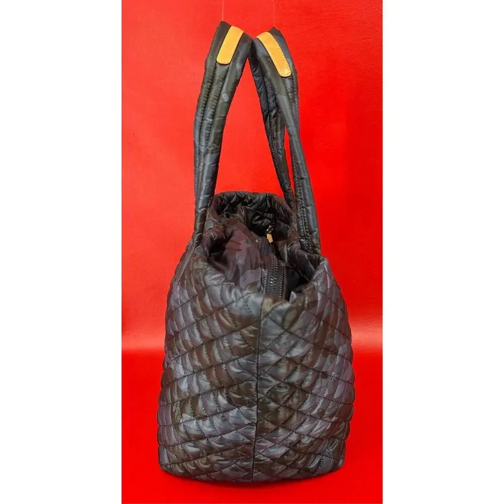 MZ Wallace Metro Blue Camo Travel Quilted Tote Bag With Matching Pouch Excellent - Picture 6 of 16
